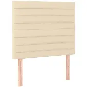 vidaXL Hoofdbord crème 100x5x118/128 cm stof