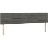 vidaXL Hoofdborden 200x5x78/88 cm fluweel donkergrijs
