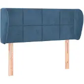 vidaXL Hoofdbord met randen 93x23x78/88 cm fluweel donkerblauw