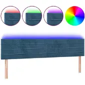 vidaXL Hoofdbord LED 180x5x78/88 cm fluweel donkerblauw