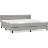 vidaXL Boxspringbed met matras, lichtgrijs, 200x200 cm, gestoffeerd