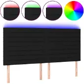 vidaXL Hoofdbord LED 180x5x118/128 cm stof zwart