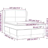 vidaXL Boxspring met matras stof blauw 140x190 cm