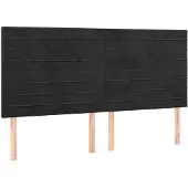 vidaXL Hoofdbord zwart 160x5x118/128 cm fluweel