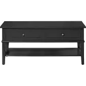 DOMUS Franklin Salontafel met 2 Lades en Open Legplank - Zwart - 103 cm