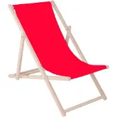Springos Vouwbare houten strandligstoel - - Rood - 120 kg