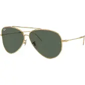 Ray-Ban Aviator Unisex Goud Groen RB0101S Achterzijde