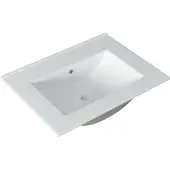 Saniclass Vygo Meubelwastafel - 61x2x46cm - overloop - 1 wasbak - 0 kraangaten - keramiek - wit