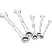 Vigor V2820 Steek-ringratelsleutelset 5-delig Sleutelbreedte (metrisch) 8 - 19 mm