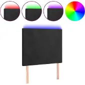vidaXL Hoofdbord LED 90x5x118/128 cm fluweel zwart