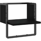 vidaXL Wandschap met stang 30x25x30 cm zwart