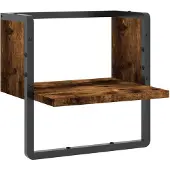 vidaXL Wandschap met stang 30x25x30 cm gerookt eikenkleurig
