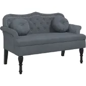 vidaXL Bank met kussens donkergrijs 120,5x65x75 cm fluweel