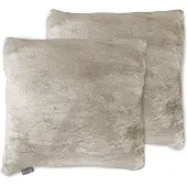 Eleganzzz Sierkussens Flanel Fleece - Beige - Sierkussens 50x50cm - Set van 2 Kussens - 100% Flanel Fleece Voorzijde - 100% Velvet Achterzijde