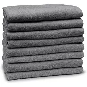 Eleganzzz Badlaken 100% Katoen 70x140cm - dark grey - Set van 8