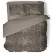 Eleganzzz Dekbedovertrek Flanel Fleece - taupe grey 200x200/220cm