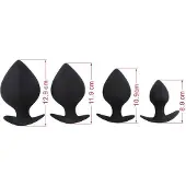 CHISA - Pack 4 Butt Plug Renegade Spade Silicone Black