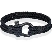 Mendes Triple Rope Armband Boegbeugel - Zwart-23cm