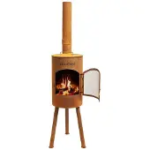 Bonfeu tuinkachels BONGIANO SP, Cortenstaal - Ø 30 cm x H 142 cm