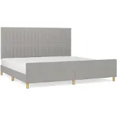 vidaXL Bedframe zonder matras stof lichtgrijs 200x200 cm