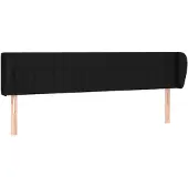 vidaXL Hoofdbord met randen 163x23x78/88 cm stof zwart