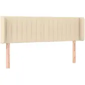 vidaXL Hoofdbord met randen 147x16x78/88 cm stof crèmekleurig