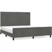 vidaXL Bedframe met hoofdeinde fluweel donkergrijs 180x200 cm