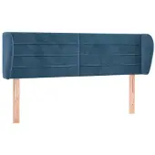 vidaXL Hoofdbord met randen 147x23x78/88 cm fluweel donkerblauw