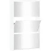 vidaXL Schoenenkast met spiegel 3-laags hoogglans wit 63x17x102,5 cm