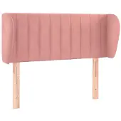 vidaXL Hoofdbord met randen 103x23x78/88 cm fluweel roze