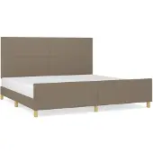 vidaXL Bedframe zonder matras, taupe, 200x200 cm, stof