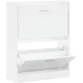 vidaXL Schoenenkast 63x24x81 cm bewerkt hout hoogglans wit