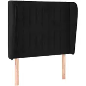 vidaXL Hoofdbord met randen 93x23x118/128 cm fluweel zwart