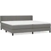 vidaXL Boxspring met matras stof donkergrijs 200x200 cm