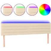 vidaXL Hoofdbord LED 160x5x78/88 cm stof crèmekleurig