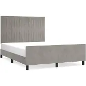 vidaXL Bedframe zonder matras, lichtgrijs, 140x200 cm, fluweel