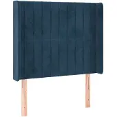 vidaXL Hoofdbord met randen 103x16x118/128 cm fluweel donkerblauw