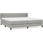 vidaXL Boxspringbed met matras, lichtgrijs, 200x200 cm, gestoffeerd