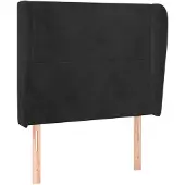vidaXL Hoofdbord met randen 93x23x118/128 cm fluweel zwart