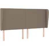 vidaXL Hoofdbord met randen 203x23x118/128 cm stof taupe