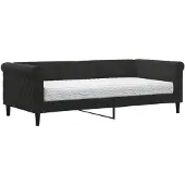 vidaXL Slaapbank met matras 90x190 cm fluweel zwart