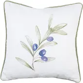 Clayre & Eef Kussenhoes 40x40 cm Wit Katoen Olijven Wit