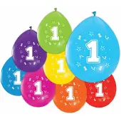 Globos Nordic Ballonnen 2-zijdig geprint cijfer 1, 8st.