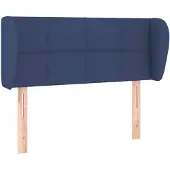 vidaXL Hoofdbord met randen 93x23x78/88 cm stof blauw