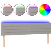 vidaXL Hoofdbord LED 180x5x78/88 cm stof lichtgrijs