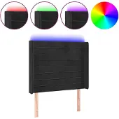 vidaXL Hoofdbord LED 83x16x118/128 cm fluweel zwart