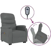 vidaXL Sta-op-massagestoel kunstleer antracietkleurig