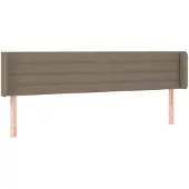 vidaXL Hoofdbord met randen 183x16x78/88 cm stof taupe
