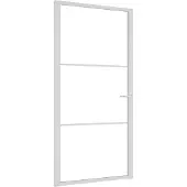 vidaXL Binnendeur 102,5x201,5 cm ESG-glas en aluminium wit