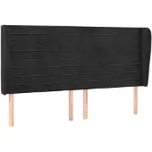 vidaXL Hoofdbord met randen 163x23x118/128 cm fluweel zwart